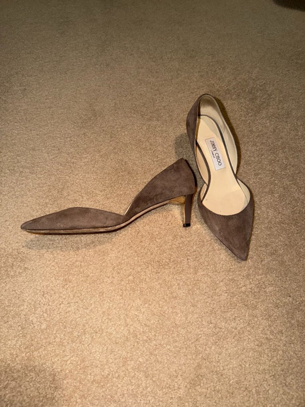Jimmy Choo Suede Pump Taupe Size 38